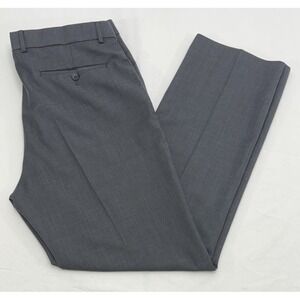 Saks Fifth Avenue Marzotto Gray 100% Wool Flat Front Lined Slacks/Trousers 35x30